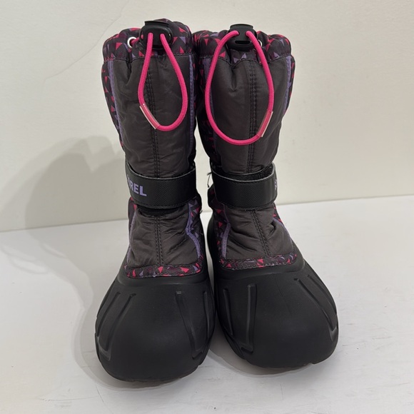 SOREL Youth Flurry All Over Print Winter Boots Size 3 Girls Weatherproof - Picture 2 of 13